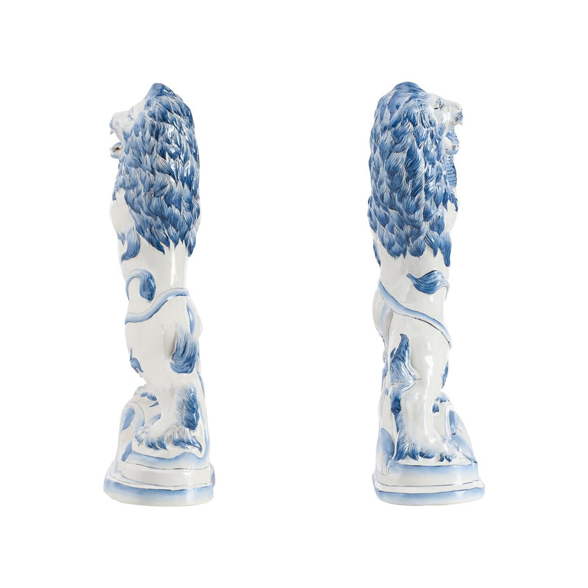 Chelsea House Faience Lions Sculpture - Set of 2