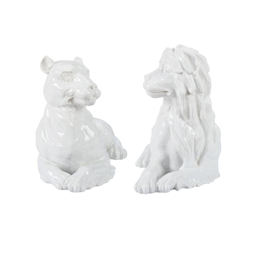 Chelsea House Set of Meissen Lions Sculpture