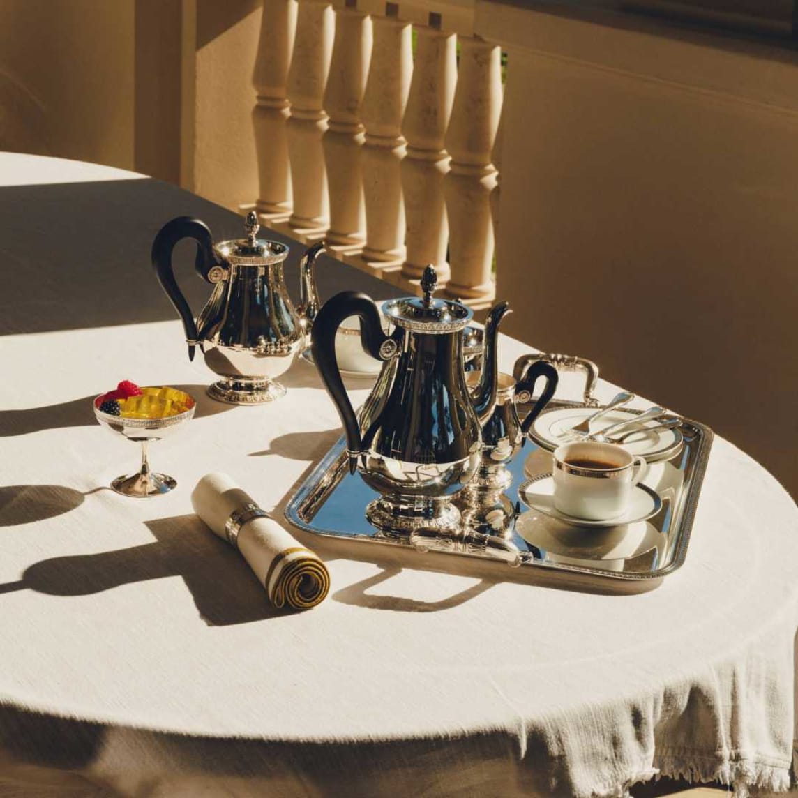 Christofle Malmaison Silver Plated 8-Cup Tea Pot 1 L
