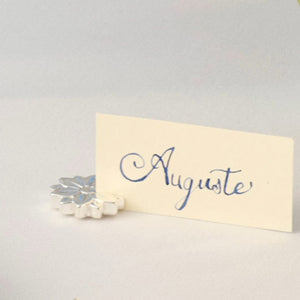 Christofle Malmaison Silver Plated 2 Place Card Holders Palmettes