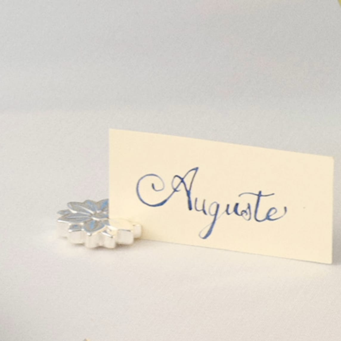 Christofle Malmaison Silver Plated 2 Place Card Holders Palmettes