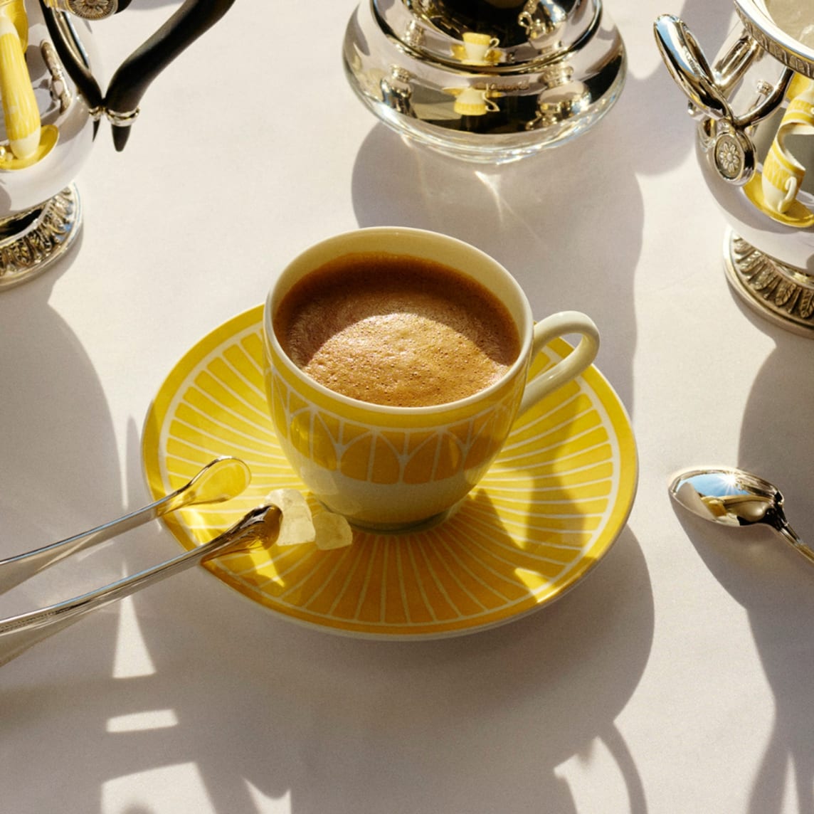 Christofle Malmaison Riviera Porcelain Espresso Cup And Saucer