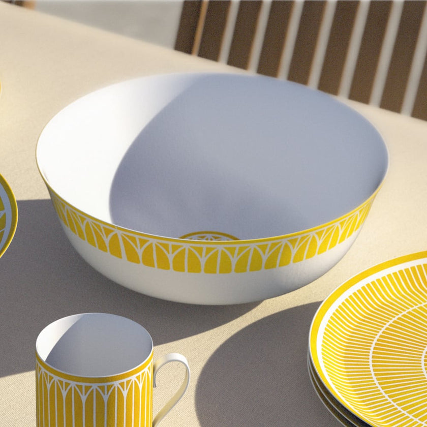 Christofle Malmaison Riviera Porcelain Salad Serving Bowl