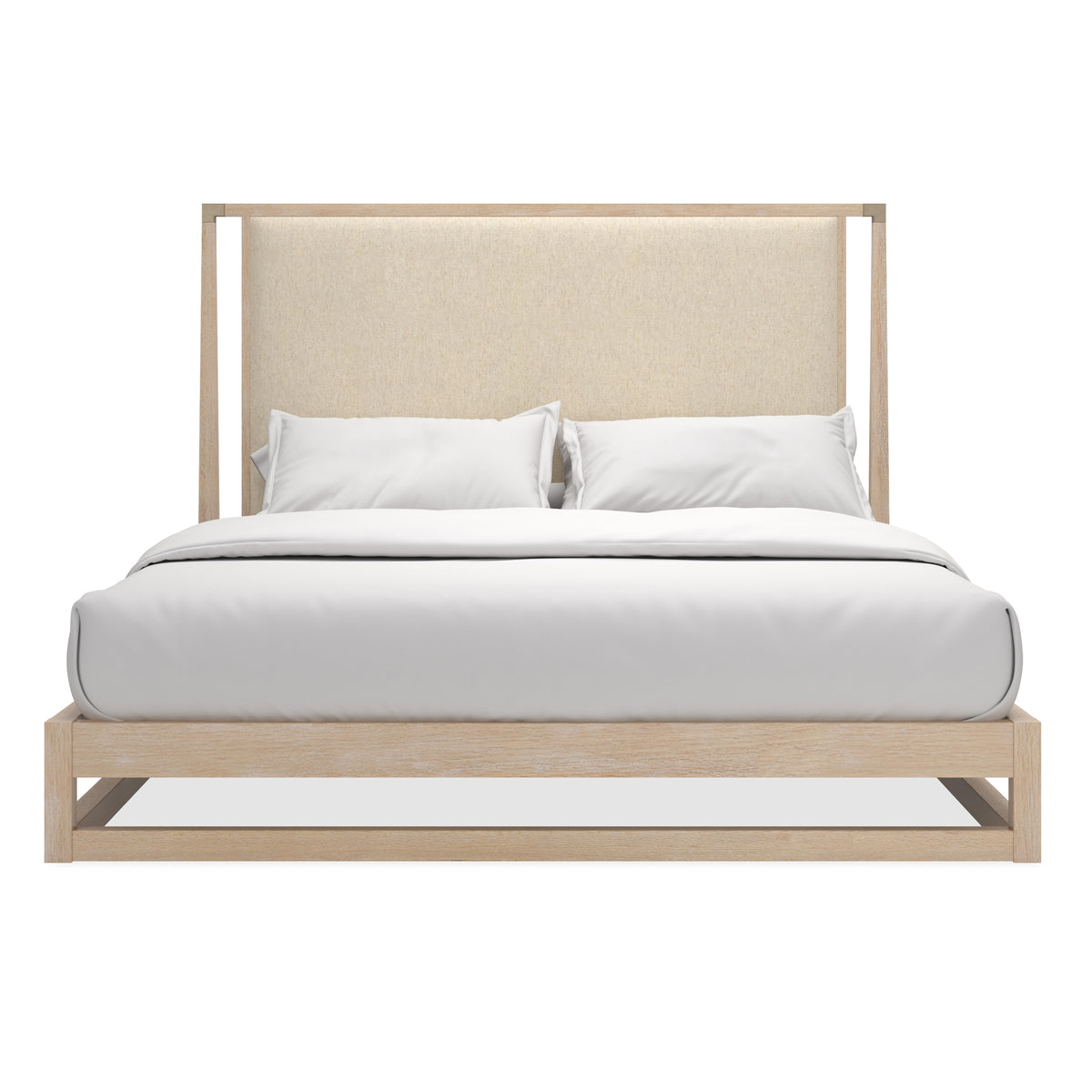 Caracole Classic Pinstripe Upholstered Light King Bed