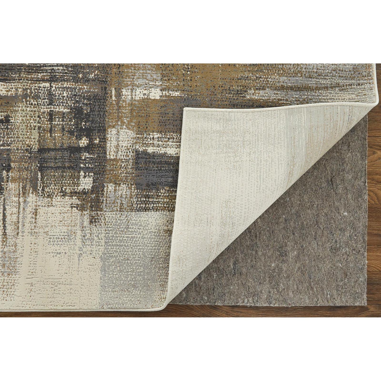 Feizy Mandana 39LYF Modern Abstract Rug in Brown/Ivory