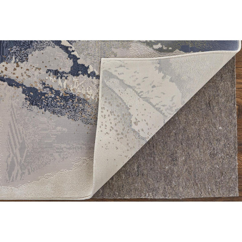 Feizy Mandana 39M0F Modern Abstract Rug in Ivory/Blue