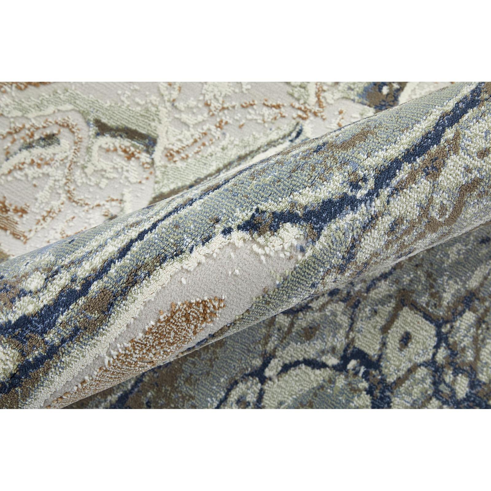 Feizy Mandana 39M1F Modern Abstract Rug in Ivory/Taupe/Blue