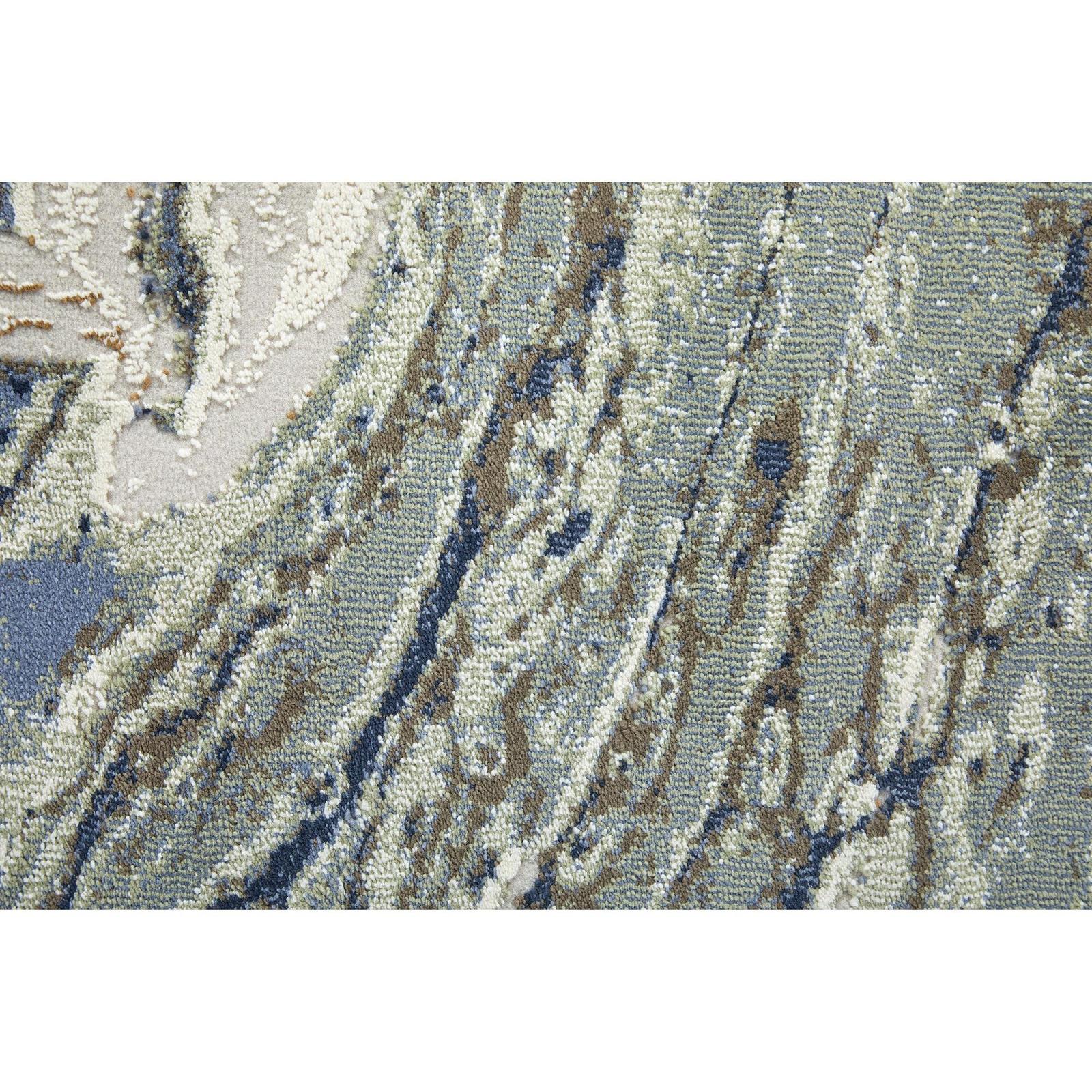 Feizy Mandana 39M1F Modern Abstract Rug in Ivory/Taupe/Blue