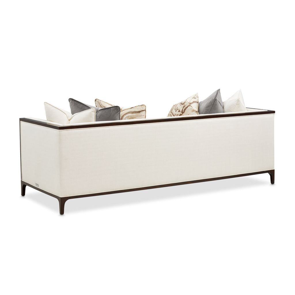 Michael Amini Belmont Place Sofa - Cream/Espresso
