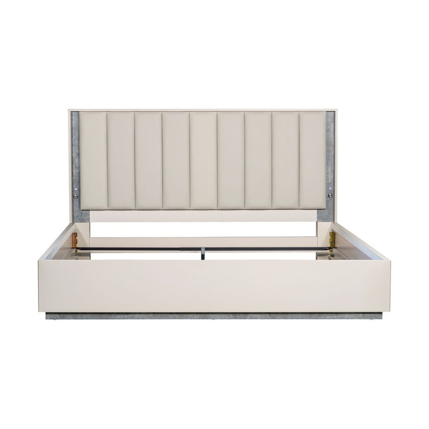 Michael Amini Pavira Bed with LED Lights - Stone