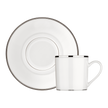 Christofle Albi Porcelain Espresso Cup And Saucer Platinum