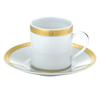 Christofle Malmaison Porcelain Espresso Cup And Saucer Gold