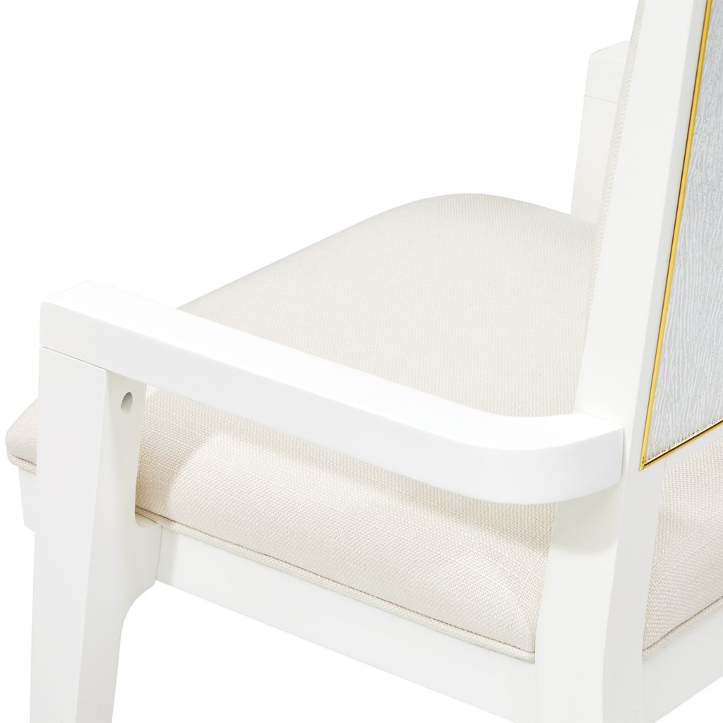 Michael Amini Palm Gate Arm Chair - Cloud White - Set of 2