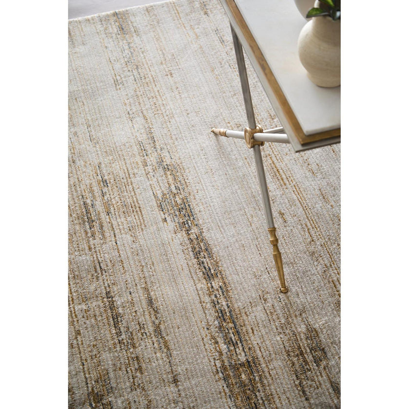 Feizy Deja 39PKF Modern Distressed Rug in Ivory/Brown/Tan