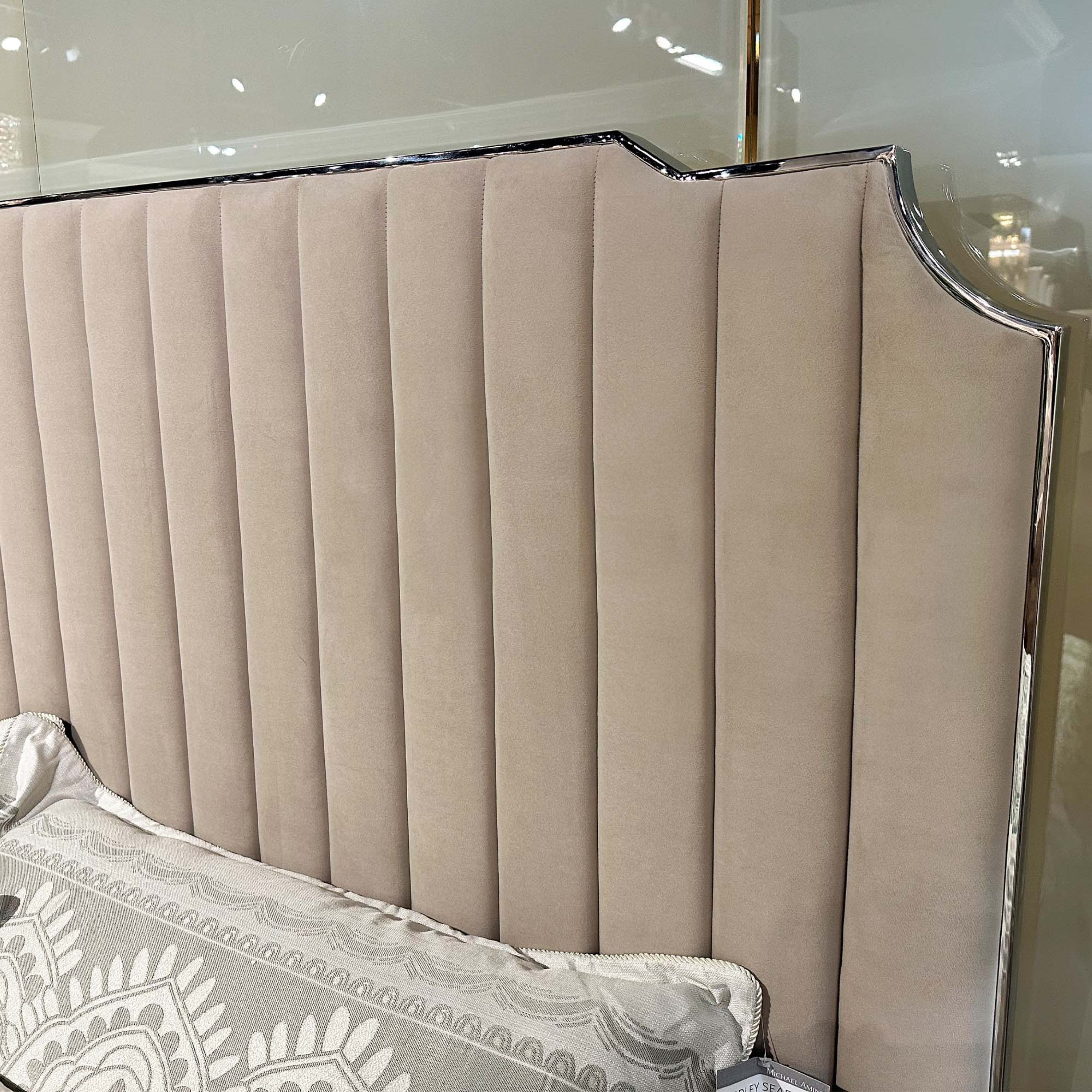 Michael Amini Amaryllis Lift Up Storage Bed - Taupe