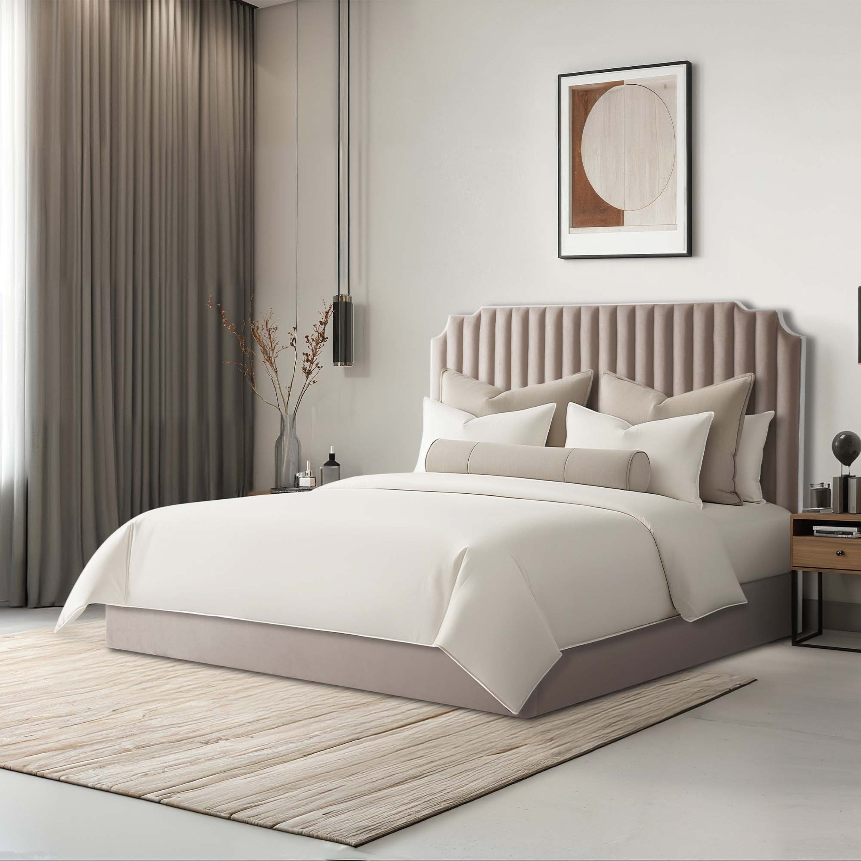 Michael Amini Amaryllis Lift Up Storage Bed - Taupe