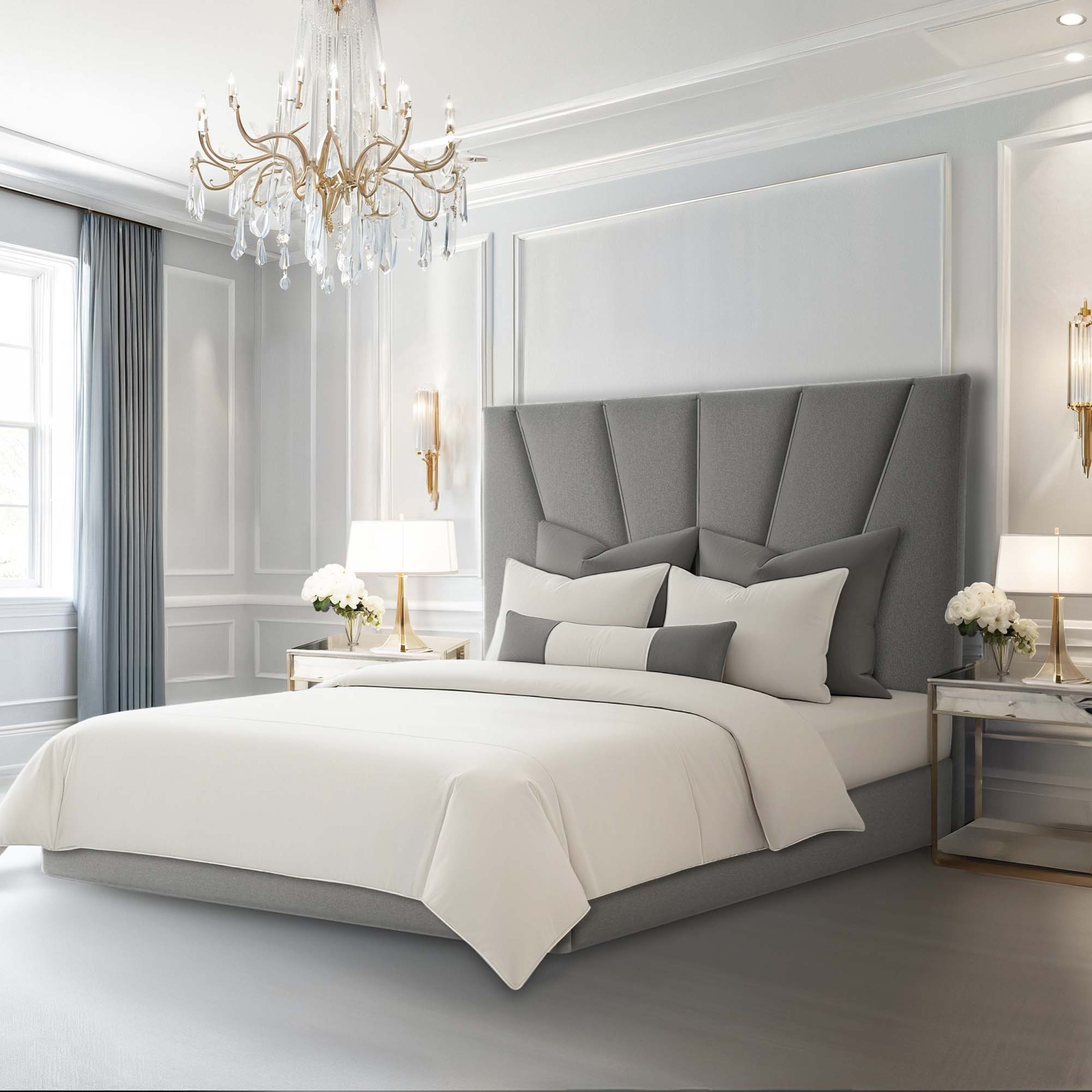 Michael Amini Rose Lift Up Storage Bed - Gray