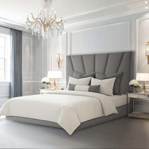 Michael Amini Rose Lift Up Storage Bed - Gray