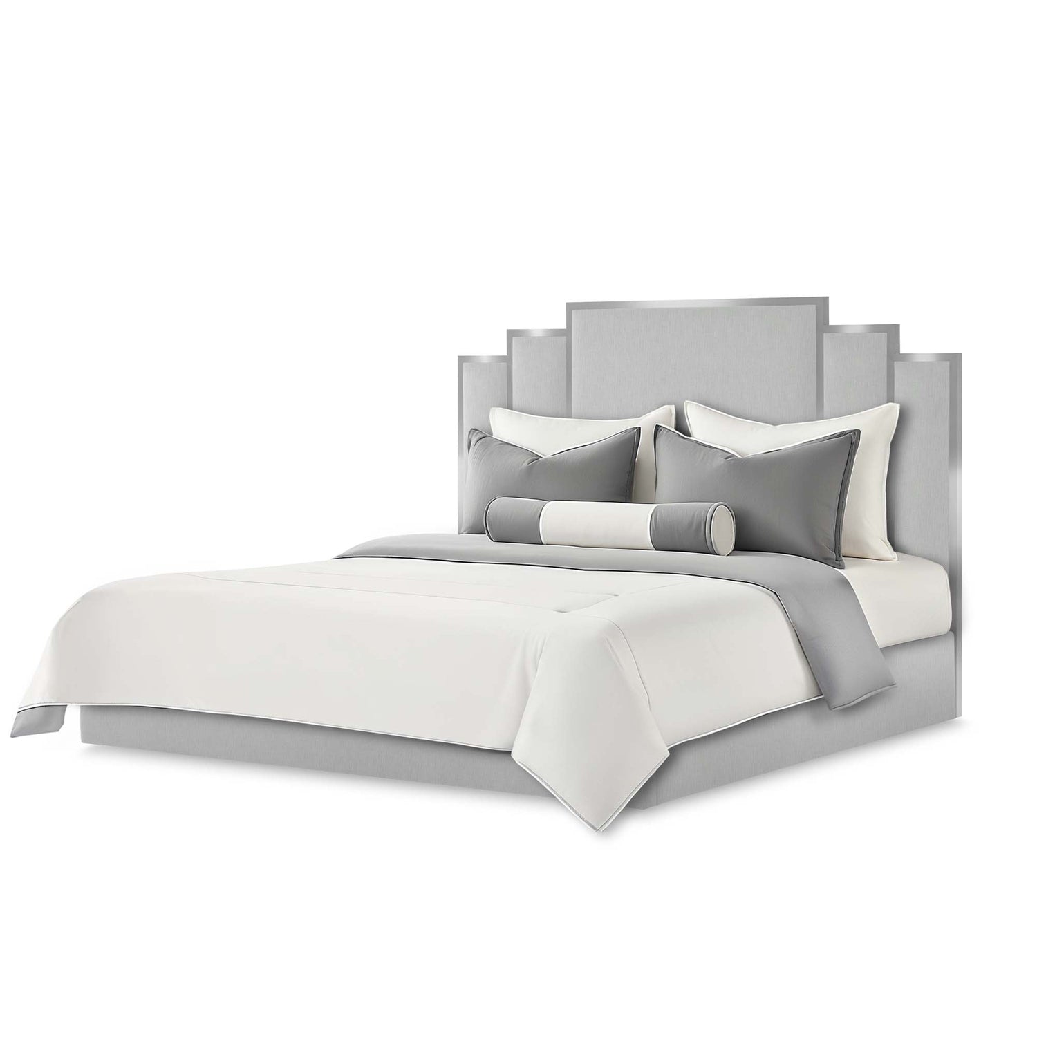 Michael Amini Tulip King Lift Up Storage Bed - Gray
