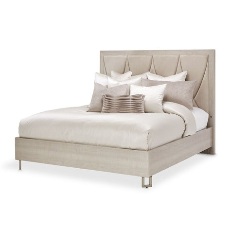 Michael Amini Marin Panel Bed - Greige