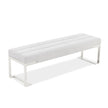 Michael Amini Tulip Accent Bench - Gray/Chrome