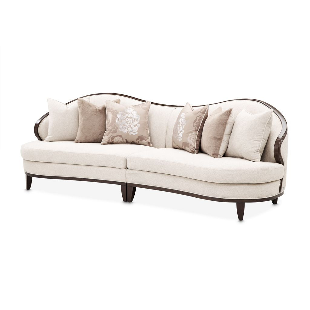 Michael Amini Camellia Field 2-Piece Chenille Sofa - Linen/Warm Pecan