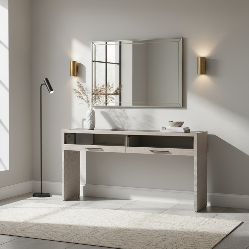 John Richard Galicia Two-Drawer Lighted Console Table