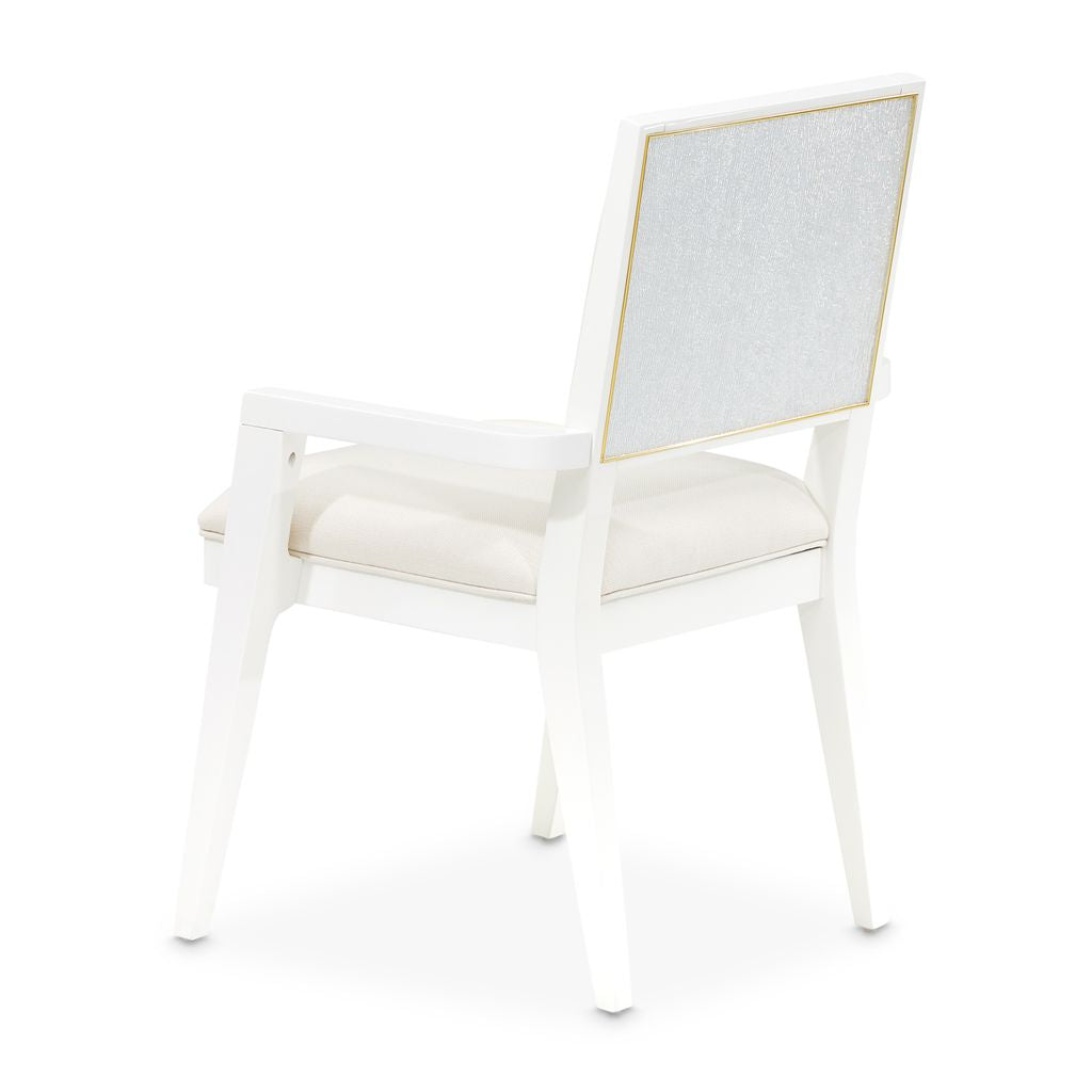Michael Amini Palm Gate Arm Chair - Cloud White - Set of 2