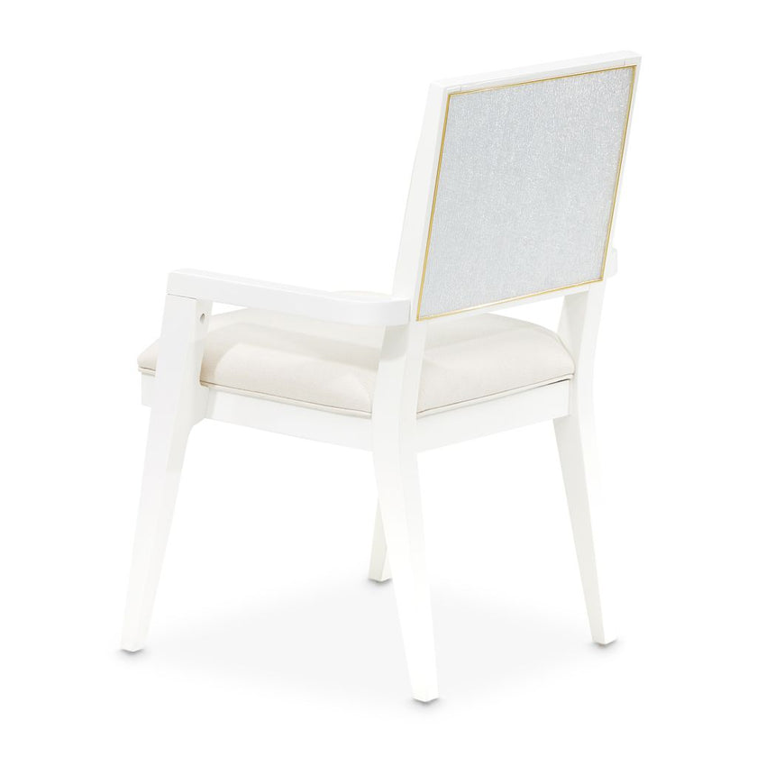 Michael Amini Palm Gate Arm Chair - Cloud White - Set of 2