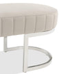 Michael Amini Orchid Velvet Accent Bench - Gray/Chrome