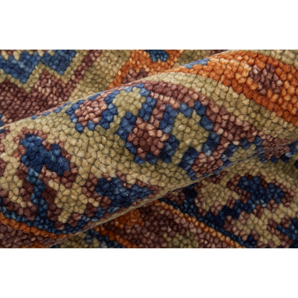 Feizy Fillmore 6929F Traditional Geometric Rug in Red/Green/Blue