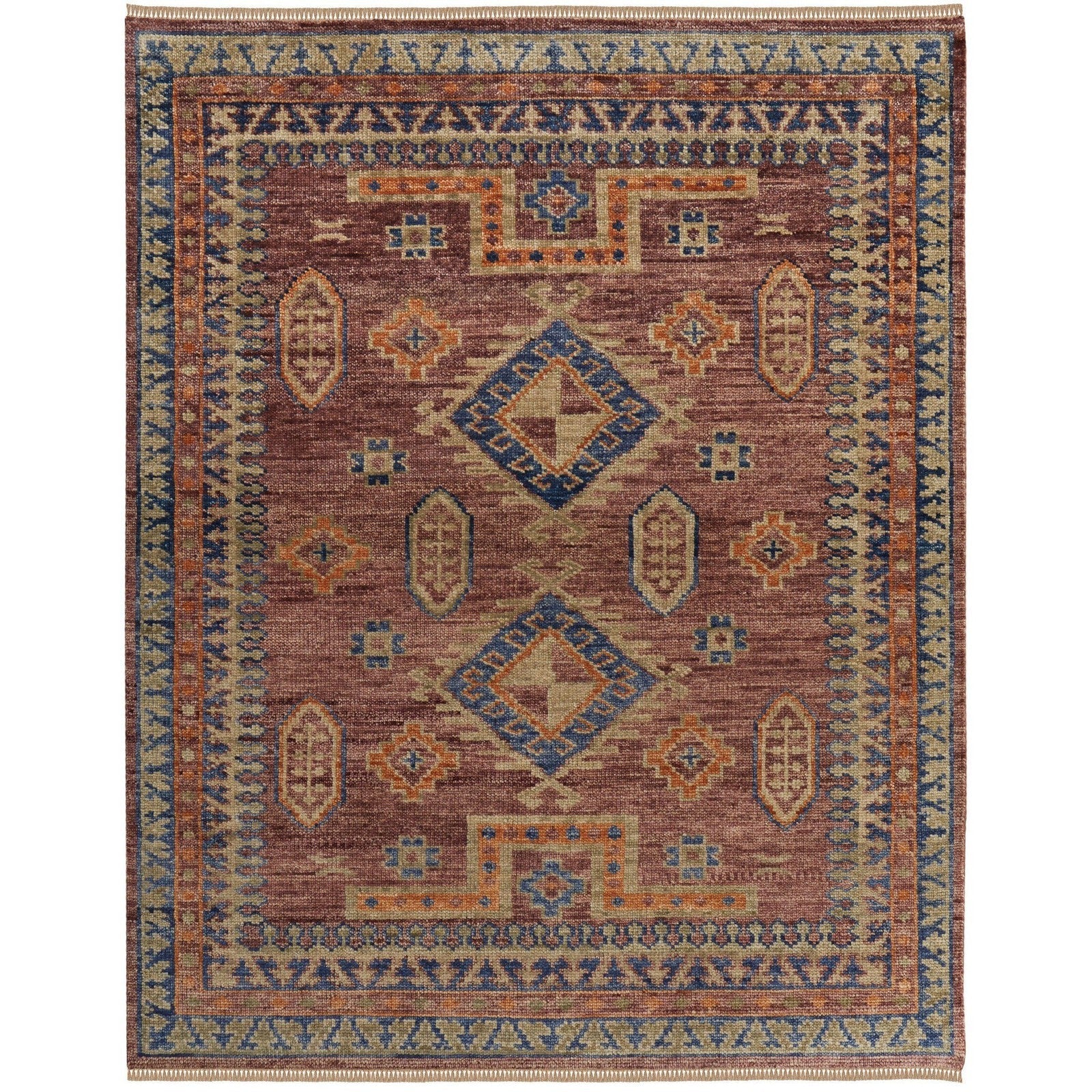 Feizy Fillmore 6929F Traditional Geometric Rug in Red/Green/Blue