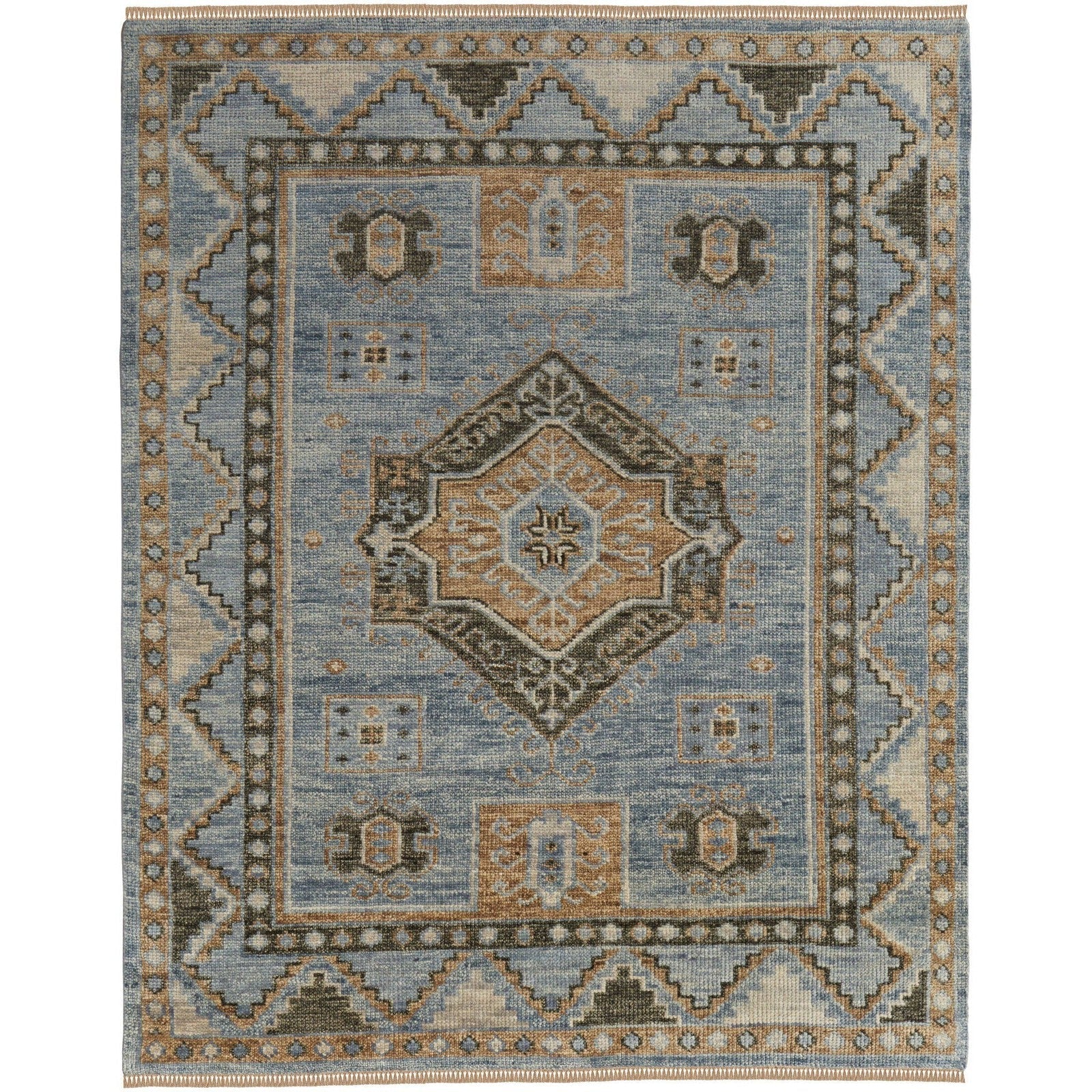 Feizy Fillmore 6935F Traditional Medallion Rug in Blue/Green