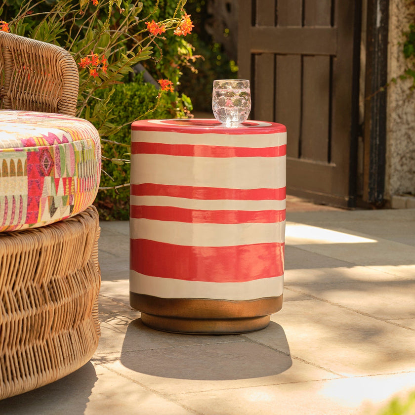 Belda Striped Outdoor Stool
