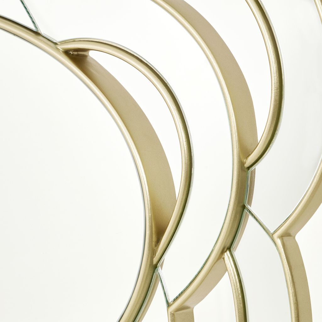 Michael Amini Camellia Field Wall Mirror - Antique Gold