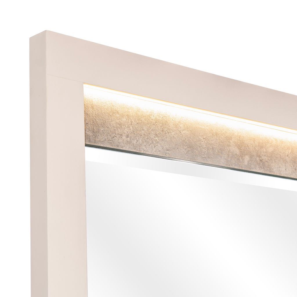 Michael Amini Pavira Dresser Mirror with LED Lights - Stone