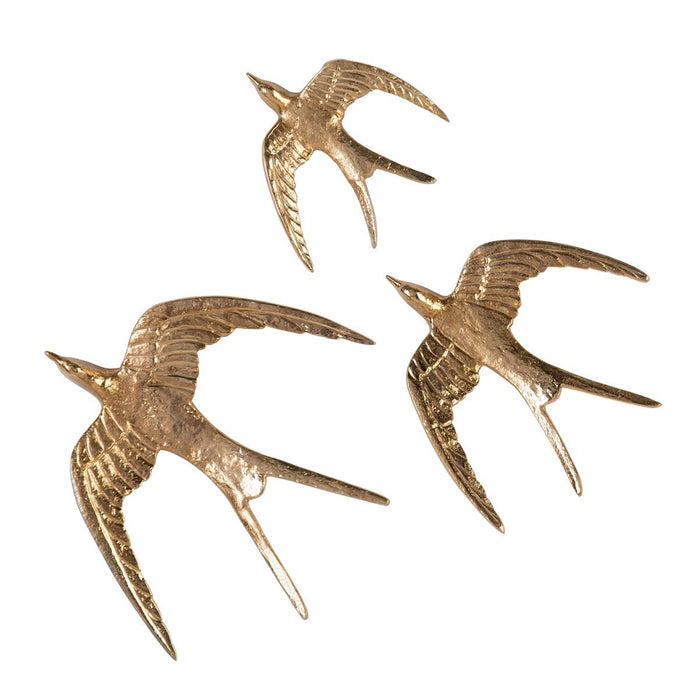 John Richard Set of Three Brass Birds in Flight Wall Art