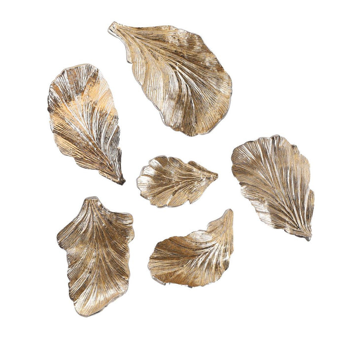 John Richard Gold Wall Leaves, Set of 6 Wall Art