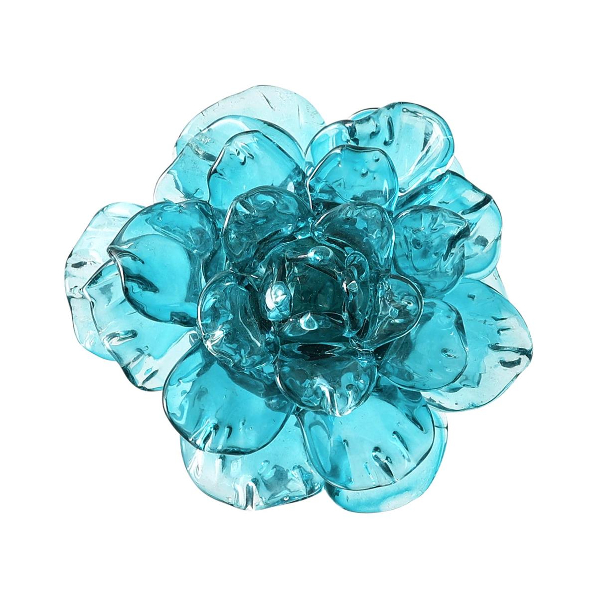 John Richard Teal Glass Flower Wall Art