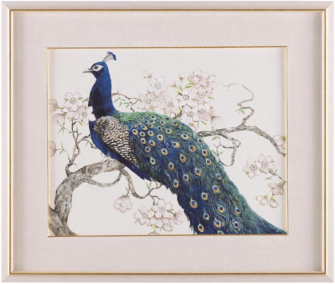 John Richard Decor Tim O'Toole's Peacock and Blossoms I