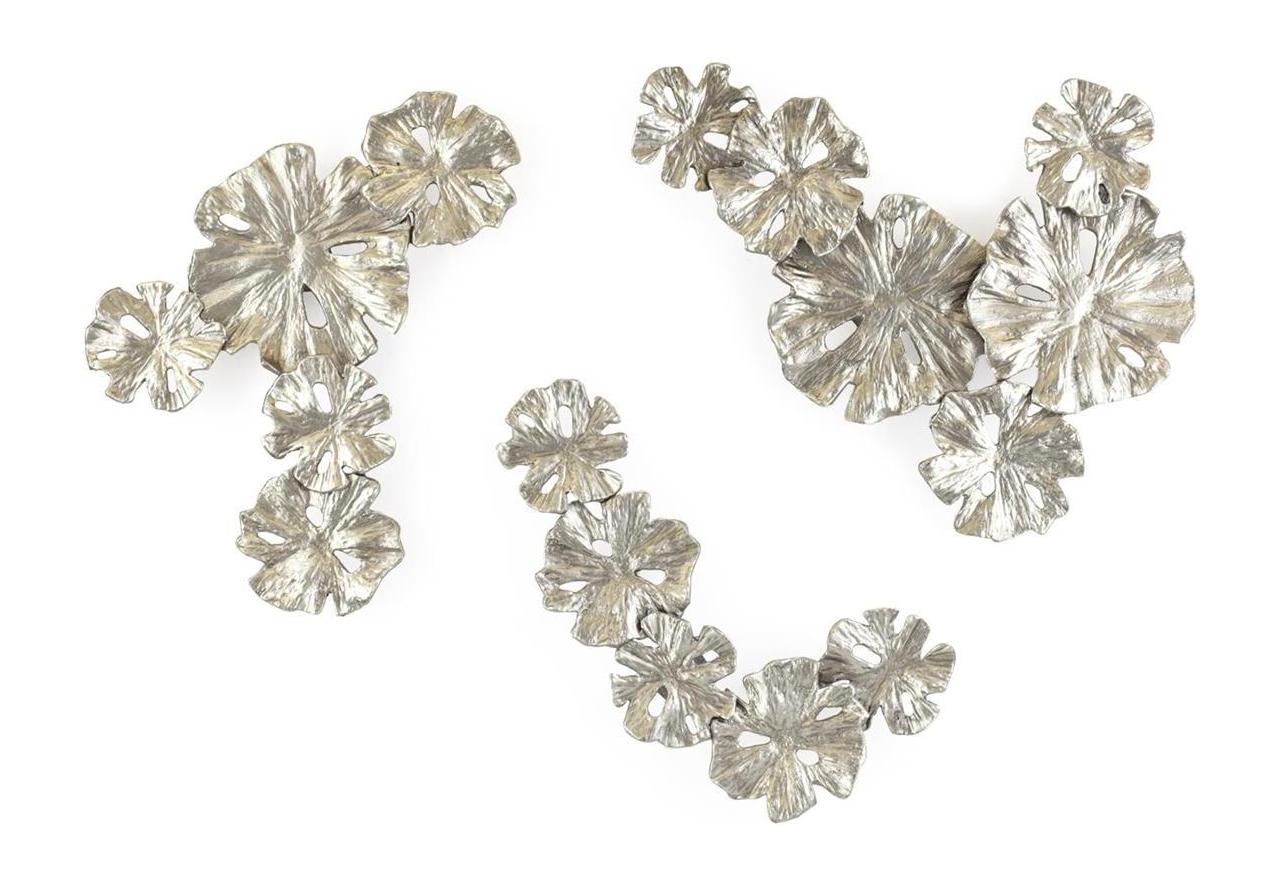John Richard Decor Petal Cluster Wall Art, Set of 3 Nickel