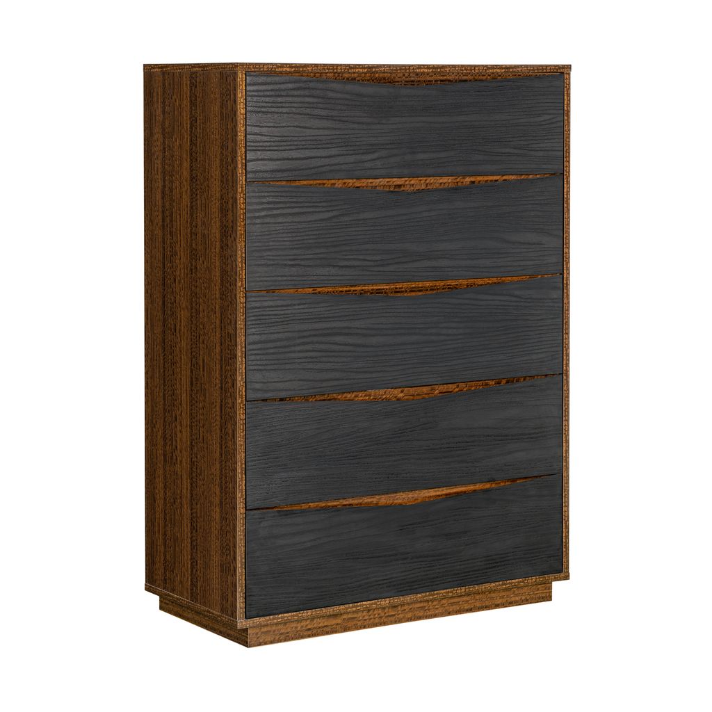 Michael Amini Kayner 5-Drawer Chest - Charcoal