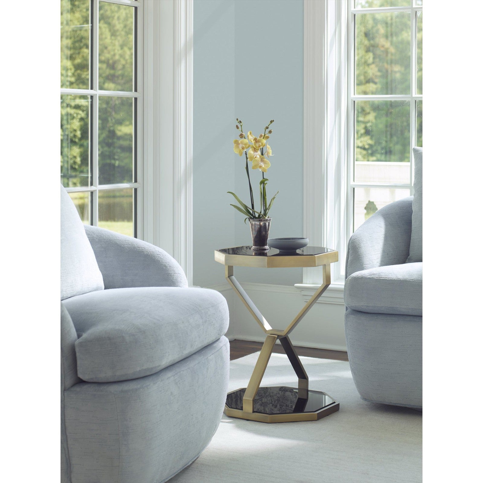 Century Furniture Compositions Drinks Table with Glass Top