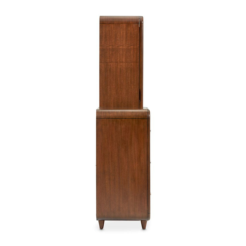Michael Amini Mason Park Offset Chest with Storage Mirror - Umber