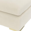 Michael Amini Zennia Velvet Accent Bench - Ivory/Gold