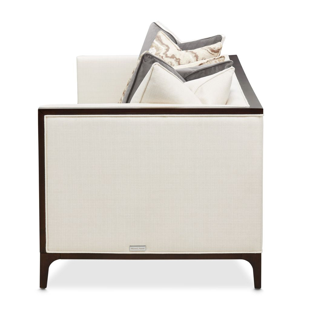 Michael Amini Belmont Place Sofa - Cream/Espresso