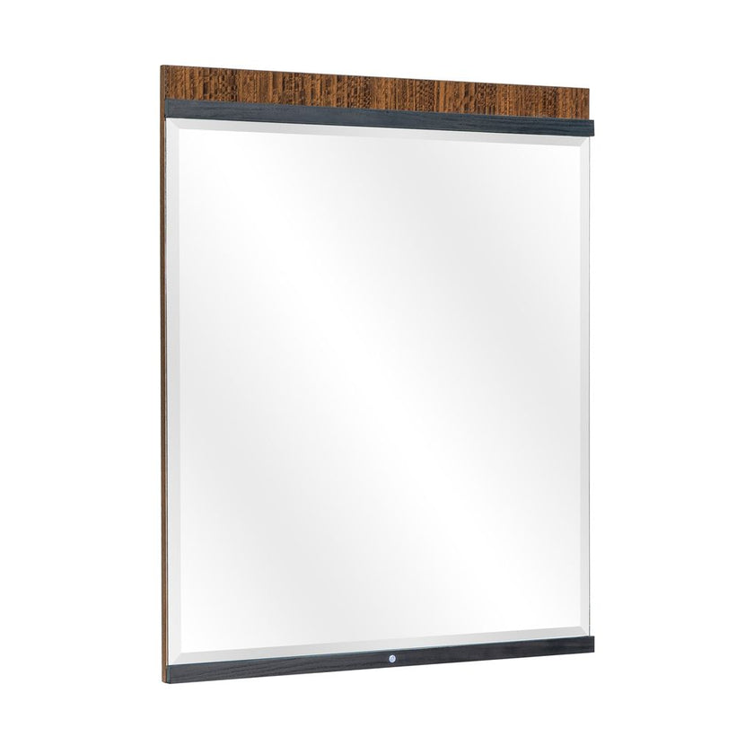 Michael Amini Kayner Dresser Mirror with LED Lights - Charcoal