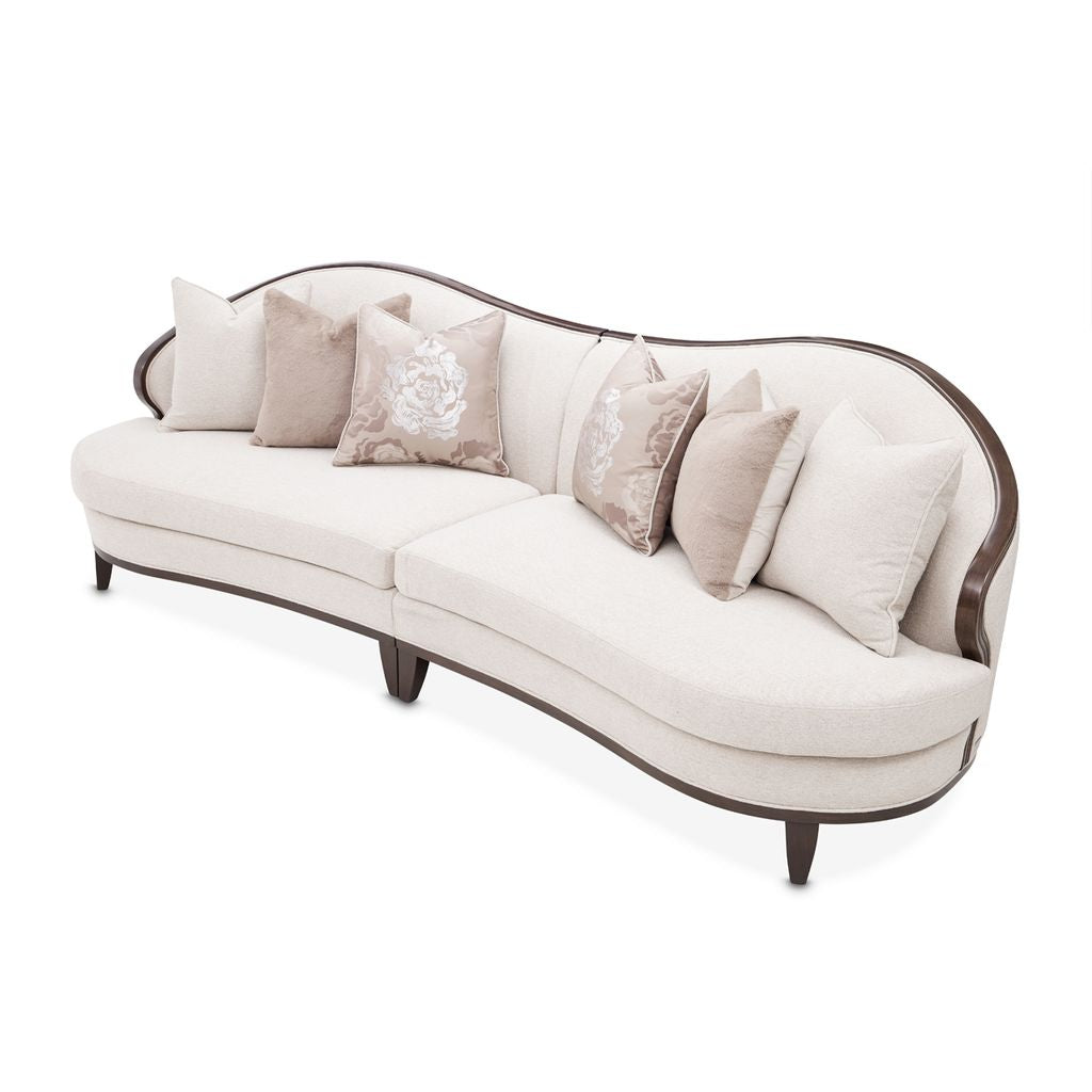 Michael Amini Camellia Field 2-Piece Chenille Sofa - Linen/Warm Pecan