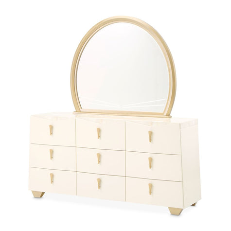 Michael Amini Fantosini Dresser with Mirror - Creamy Pearl