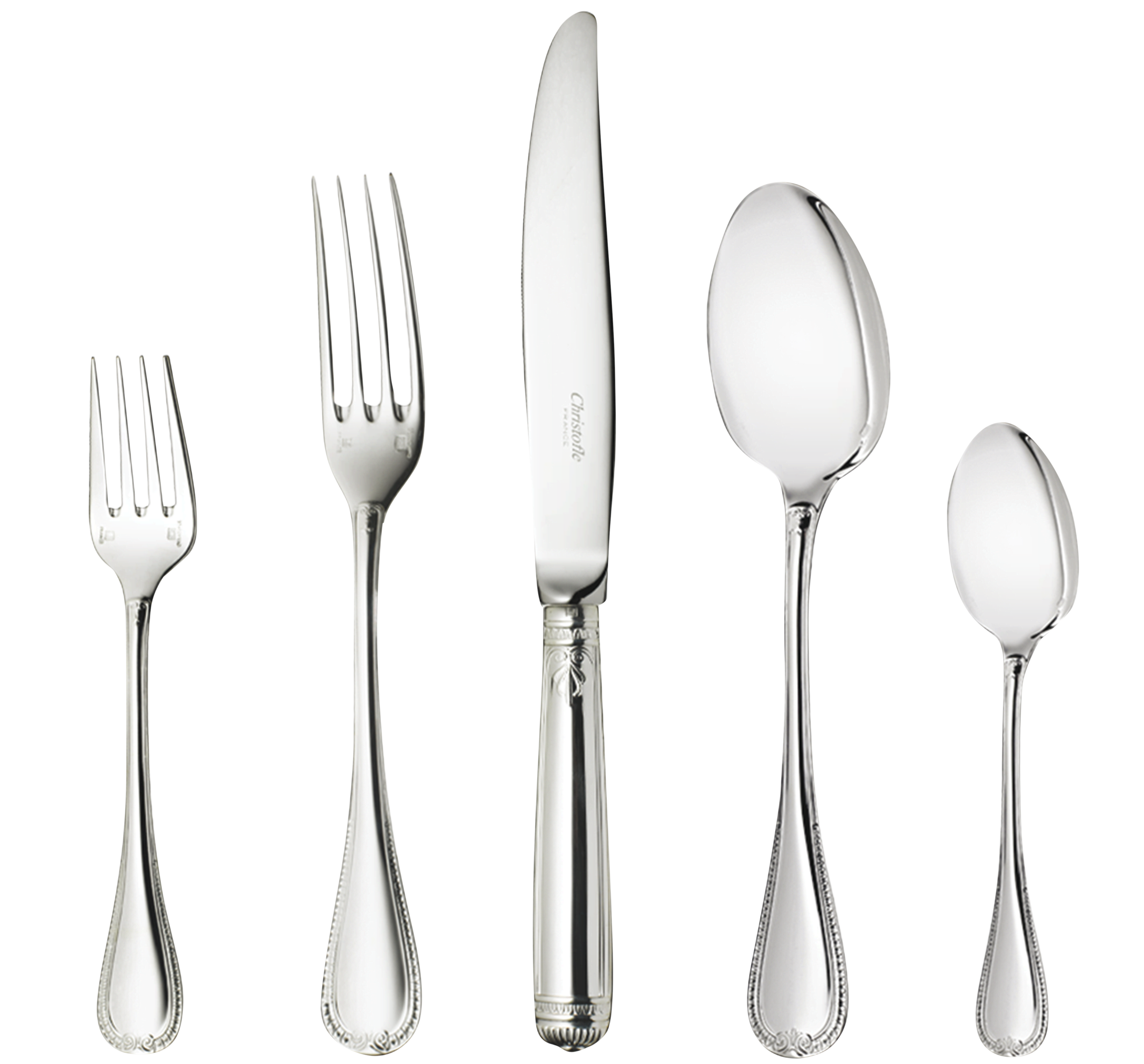Christofle Malmaison 5-Piece Silver-Plated Flatware Set